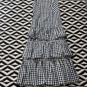 J. Crew Black and White Checkered Maxi Skirt